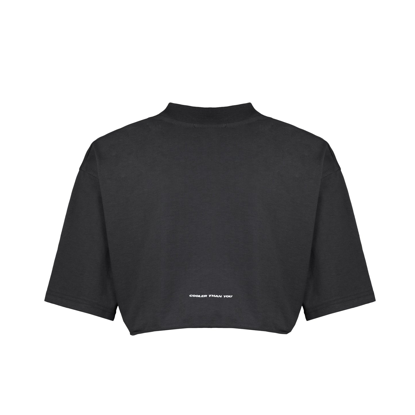 TEE CROP WAVY LOGO EMBROIDERED DARK GREY