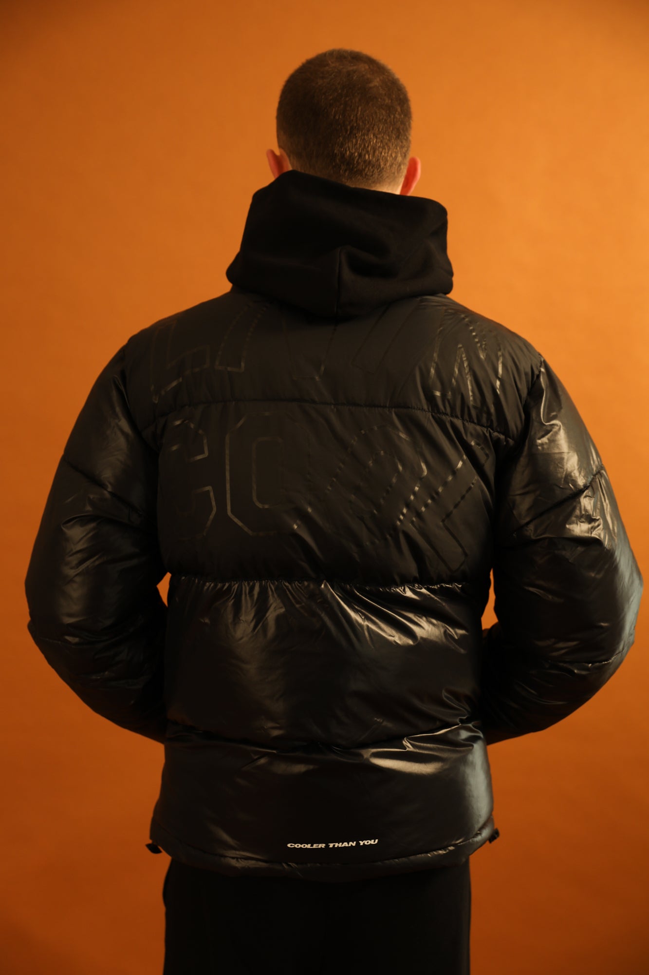 WAVY LOGO NYLON PUFFER BLACK