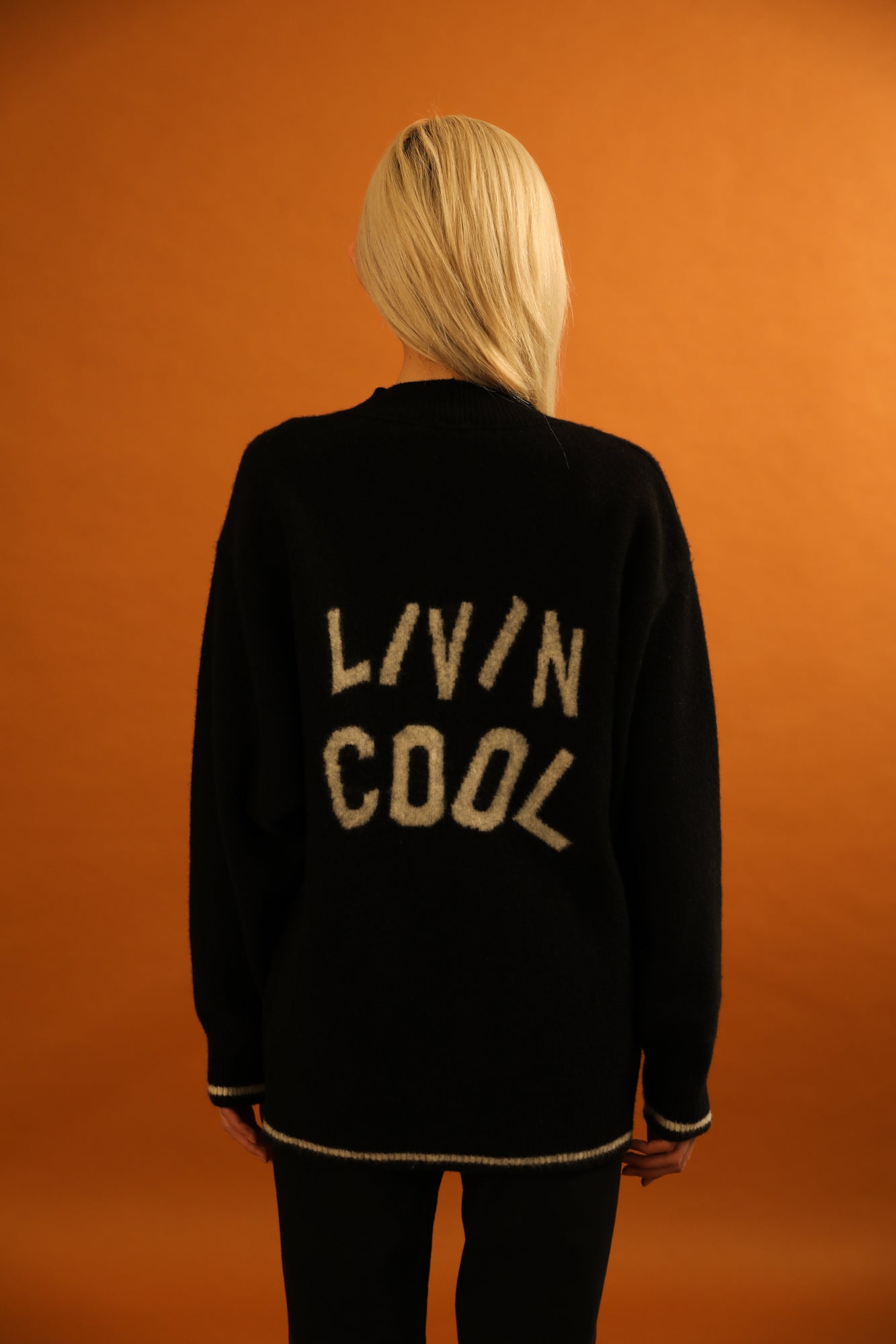 WAVY LOGO CARDIGAN BLACK