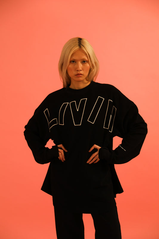 BIG WAVY LOGO SWEATSHIRT BLACK