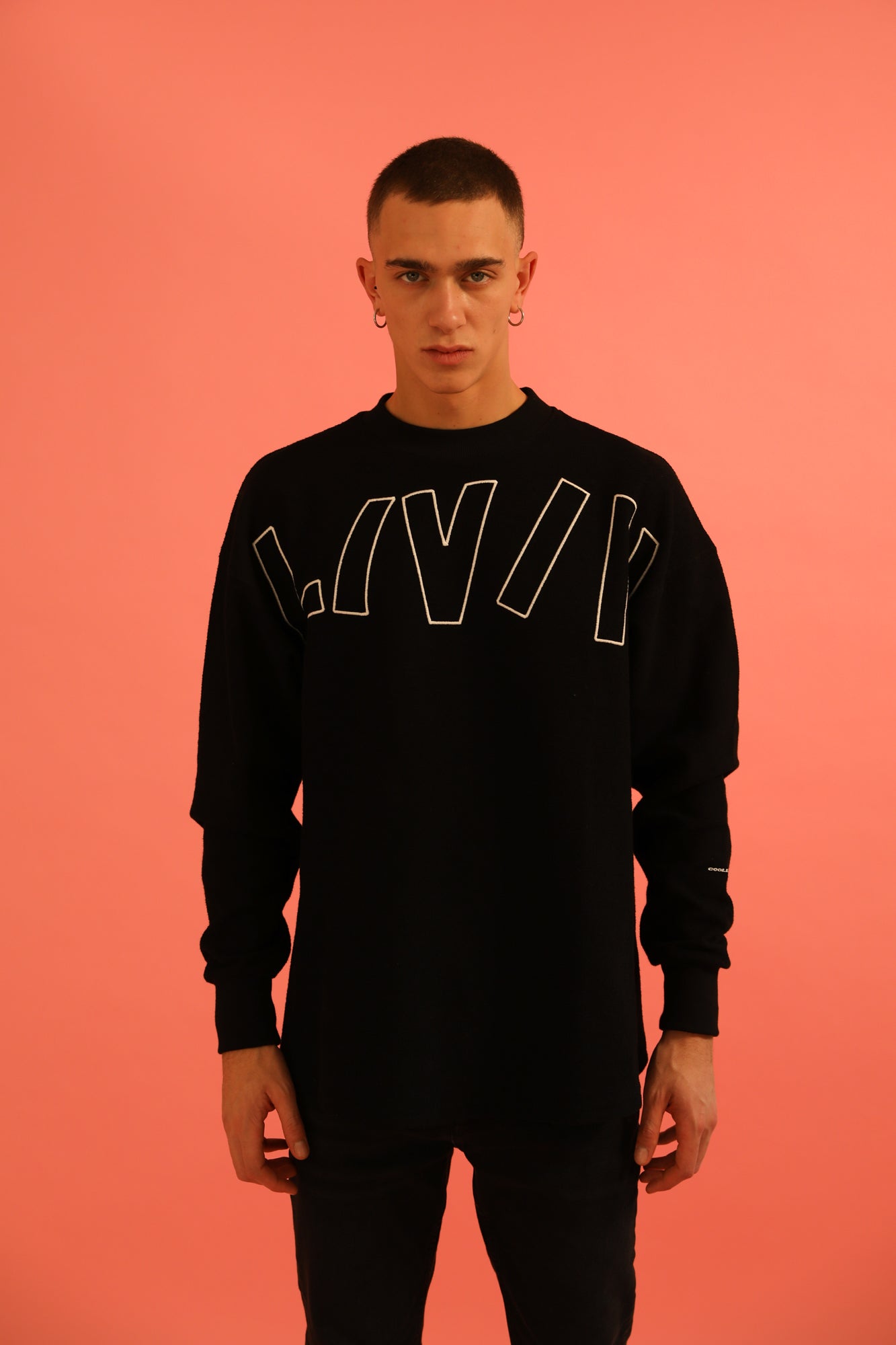 BIG WAVY LOGO SWEATSHIRT BLACK