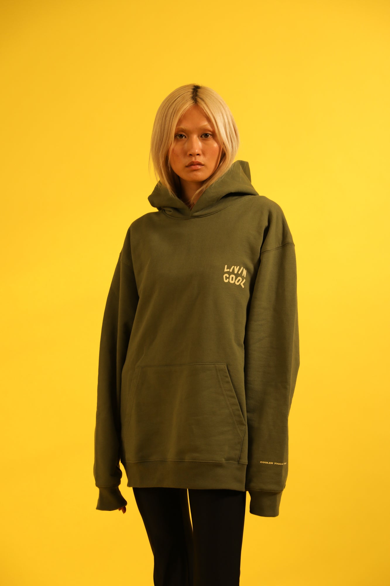 WAVY LOGO HOODIE MILITARY GREEN