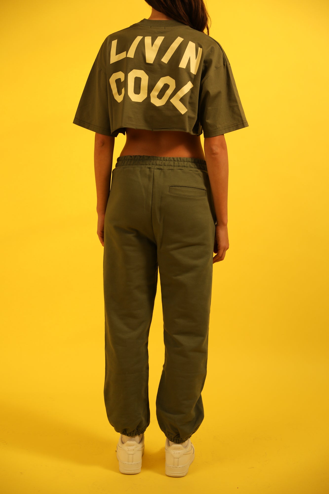 WAVY LOGO PANTS MILITARY GREEN