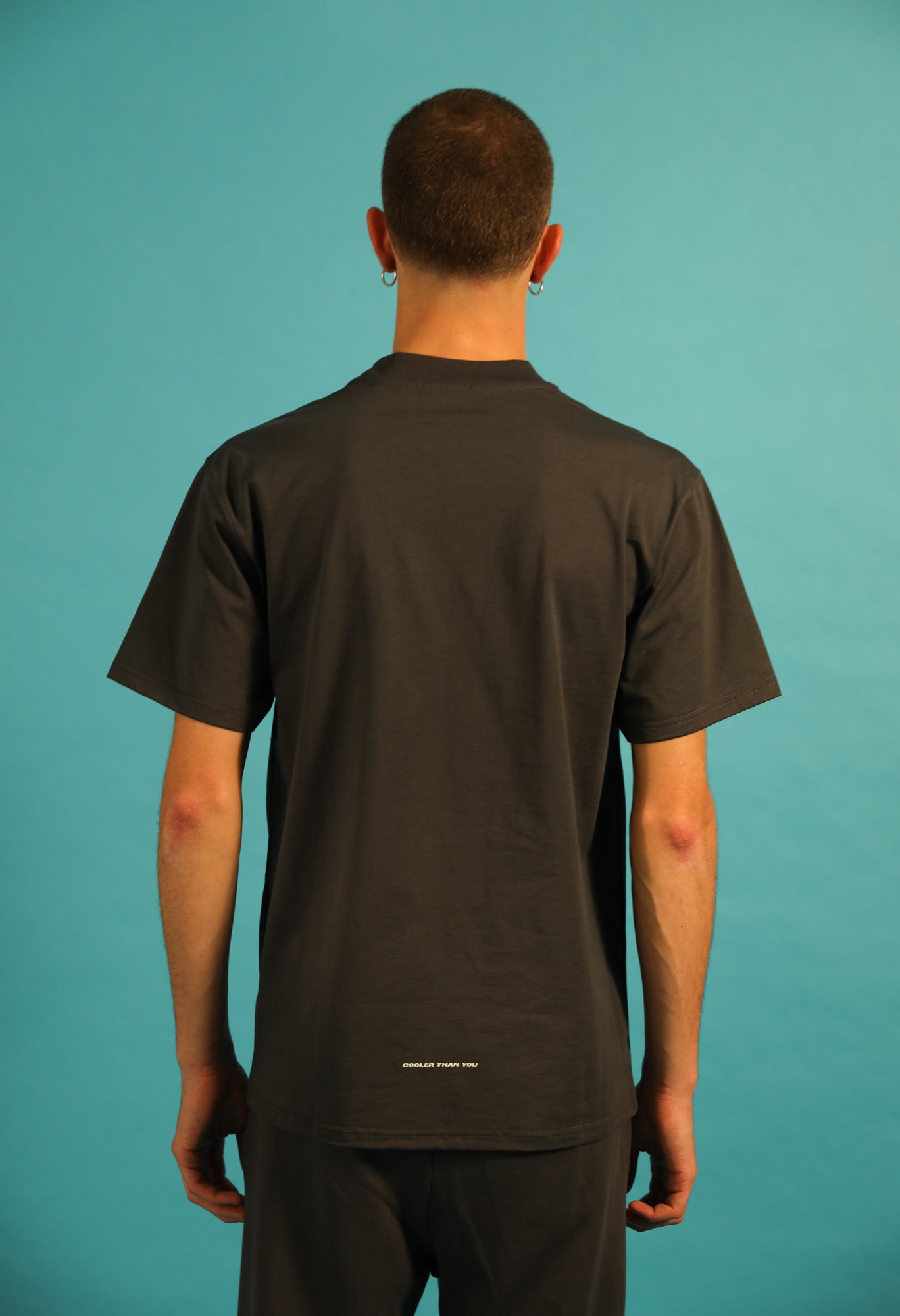 TSHIRT WAVY LOGO EMBROIDERED DARK GREY