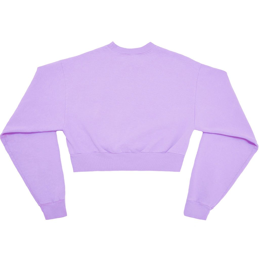 EMBROIDERED WAVY CROPPED SWEATSHIRT LILAC – LIVINCOOL
