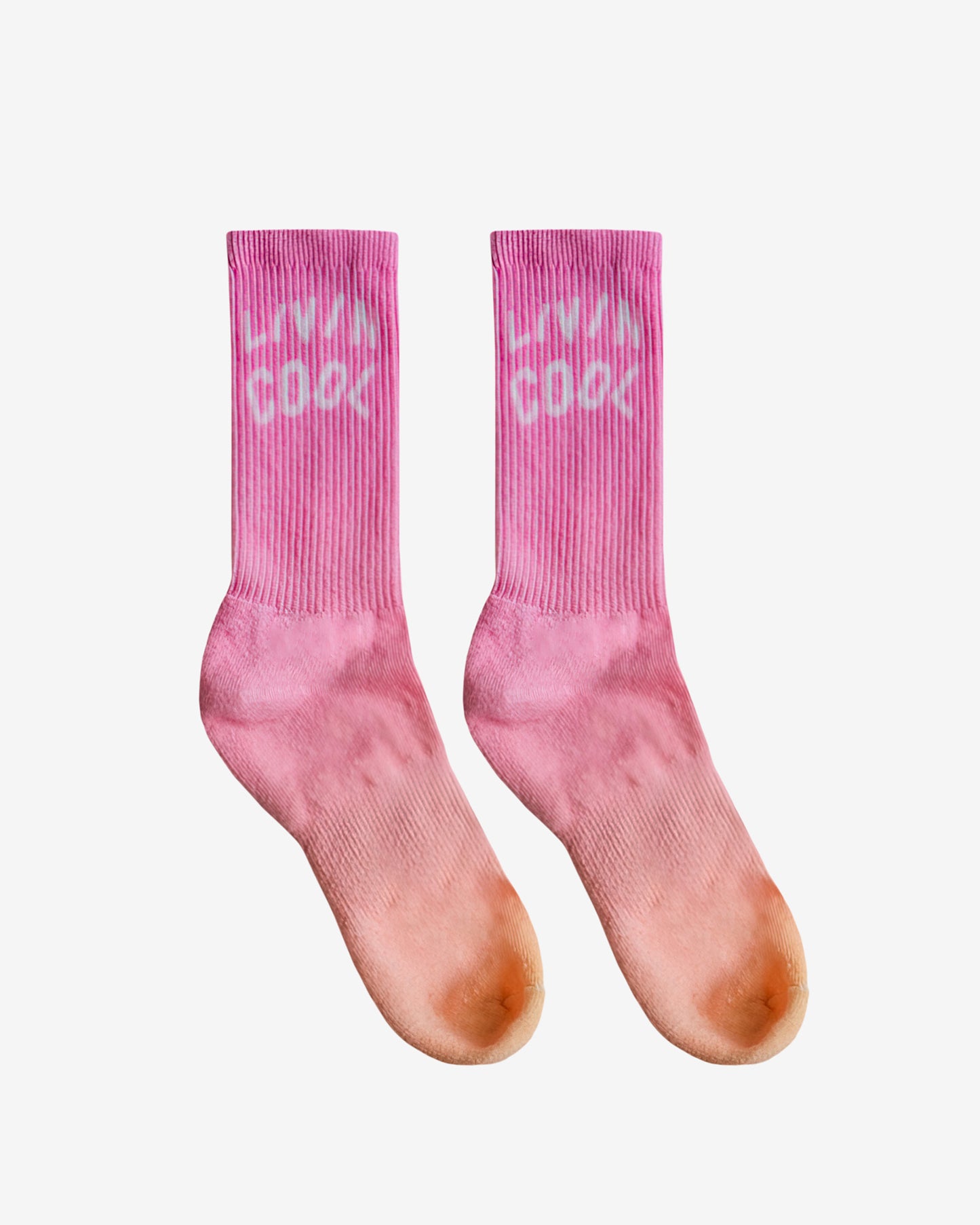 WAVY SOCKS PINK ORANGE GRADIENT