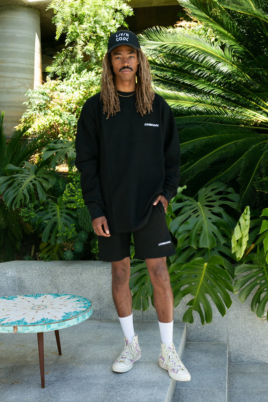 SLICK OVERSIZE CREWNECK BLACK