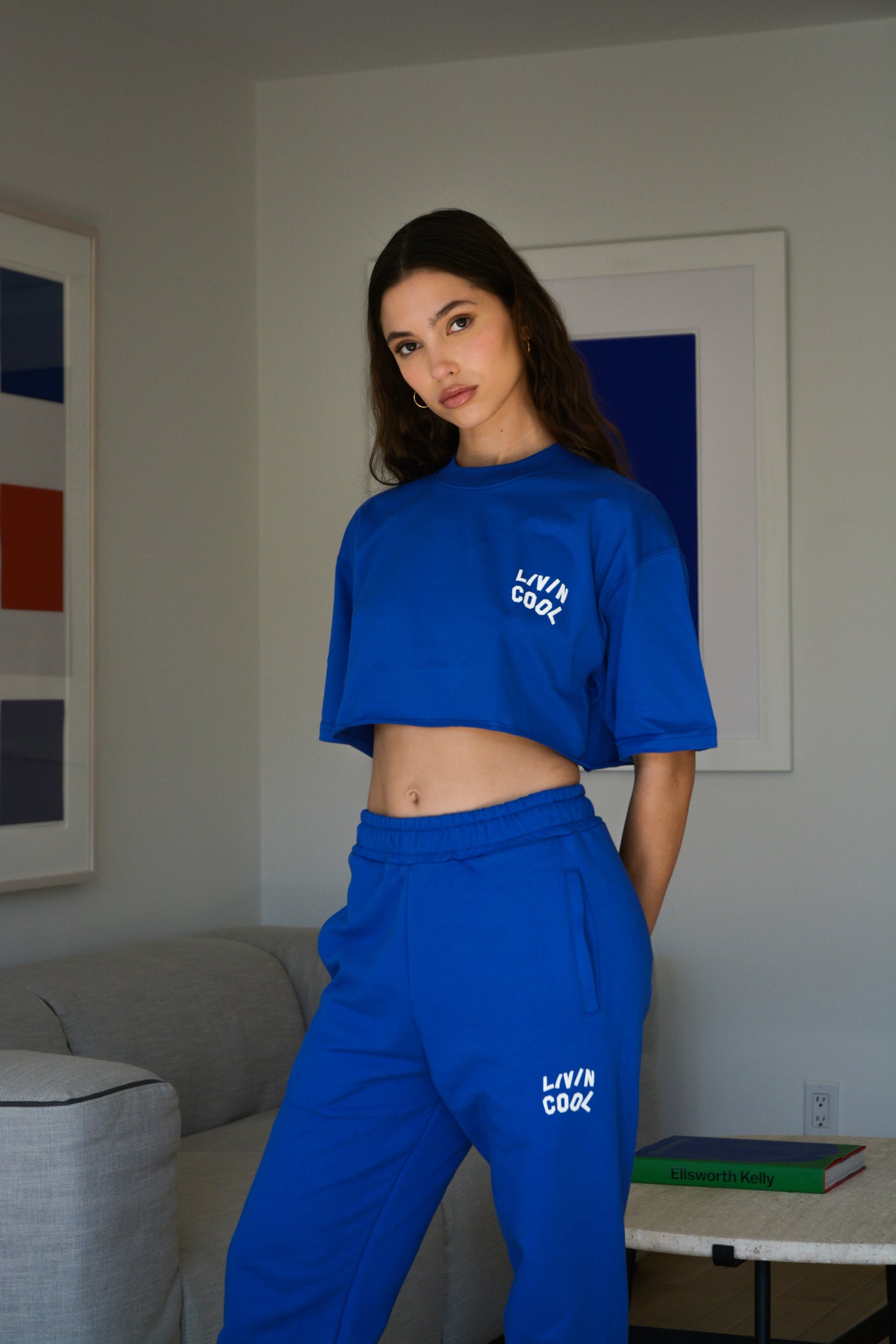 WAVY CROP TEE ROYAL BLUE