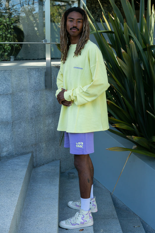 SLICK OVERSIZE CREWNECK PASTEL YELLOW