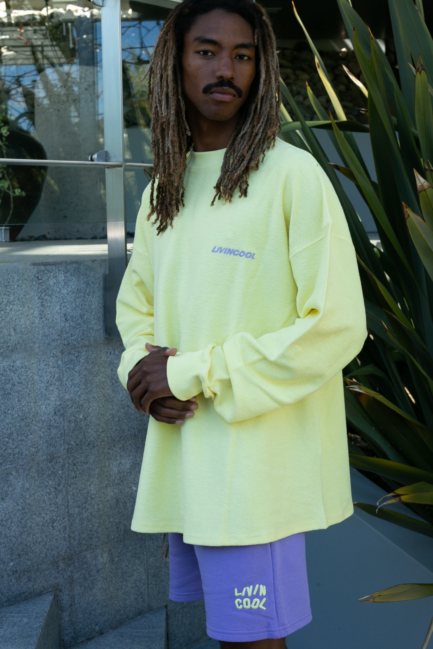 SLICK OVERSIZE CREWNECK PASTEL YELLOW