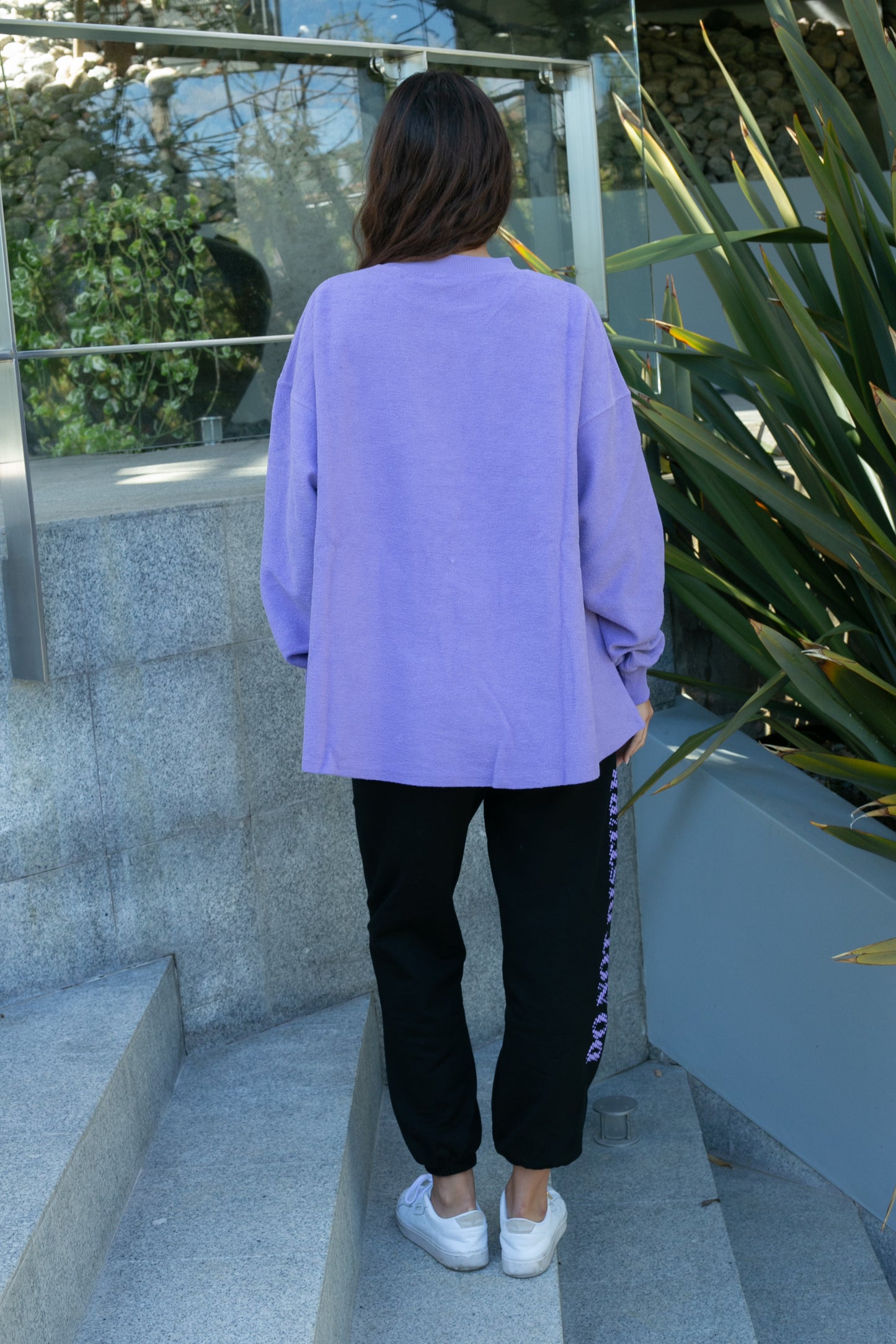 SLICK OVERSIZE CREWNECK LILLAC