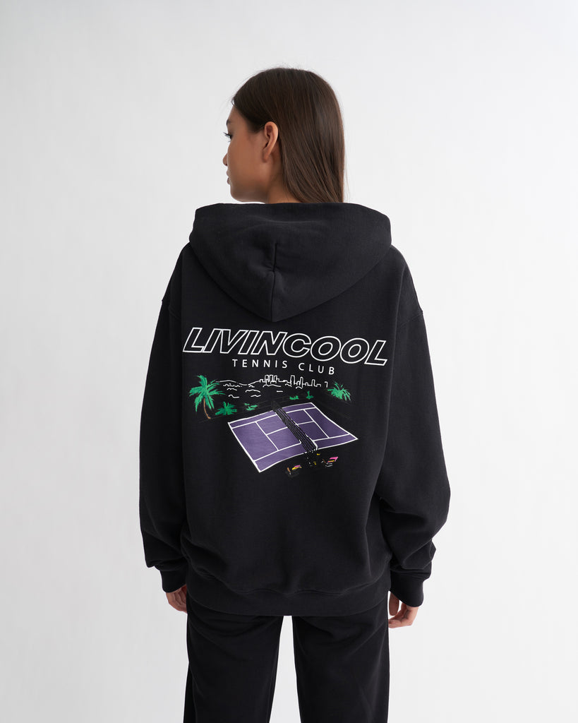 TENNIS CLUB HOODIE BLACK – LIVINCOOL