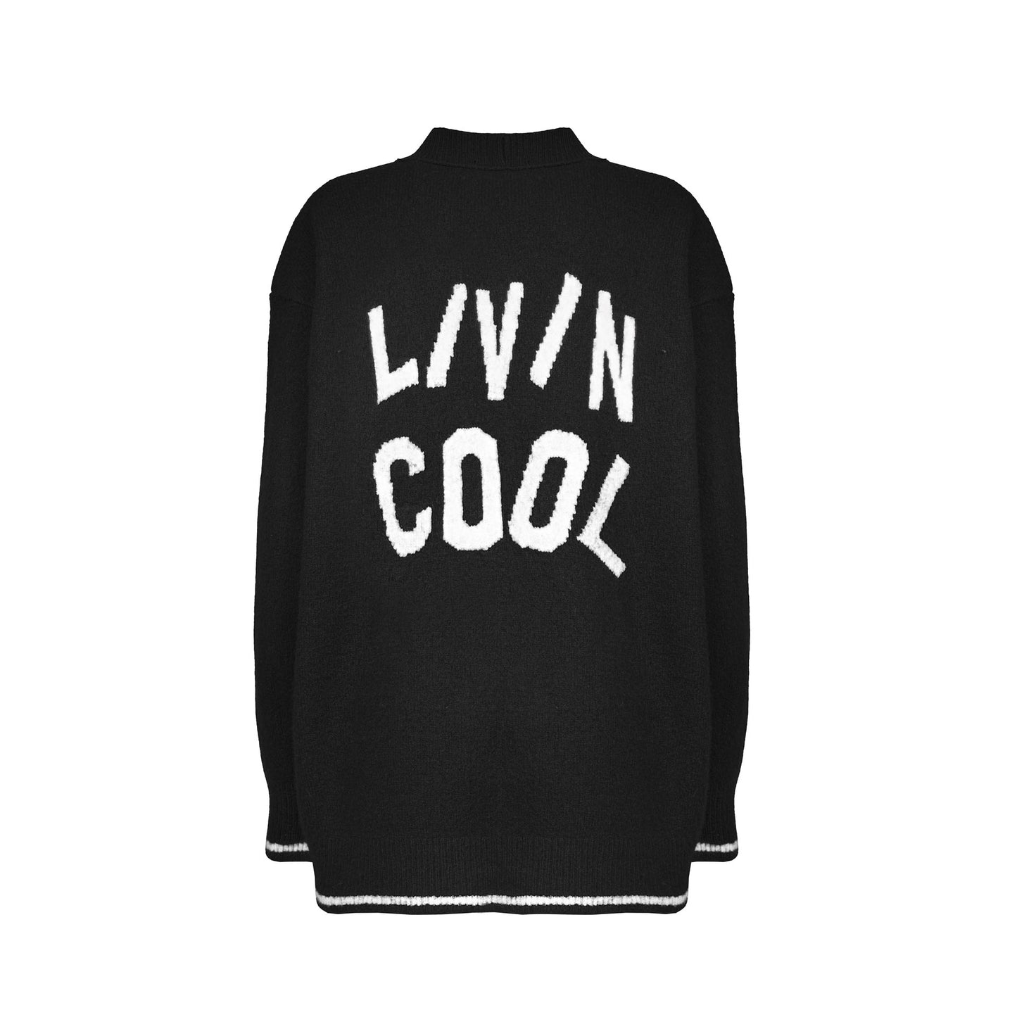 WAVY LOGO CARDIGAN BLACK