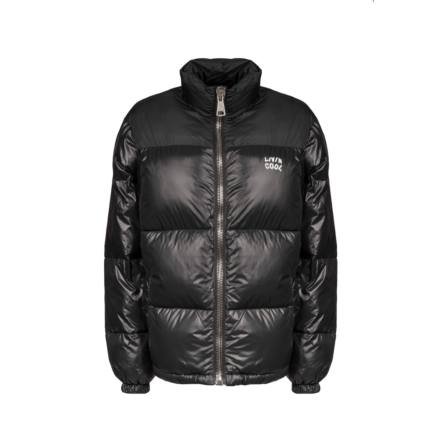 WAVY LOGO NYLON PUFFER BLACK