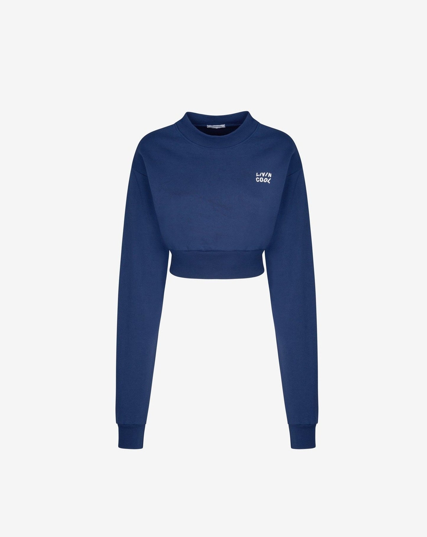 ESSENTIAL CROPPED CREWNECK ESTATE BLUE