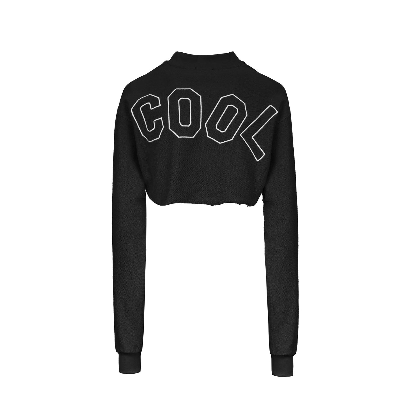 BIG WAVY LOGO CROP SWEATSHIRT BLACK