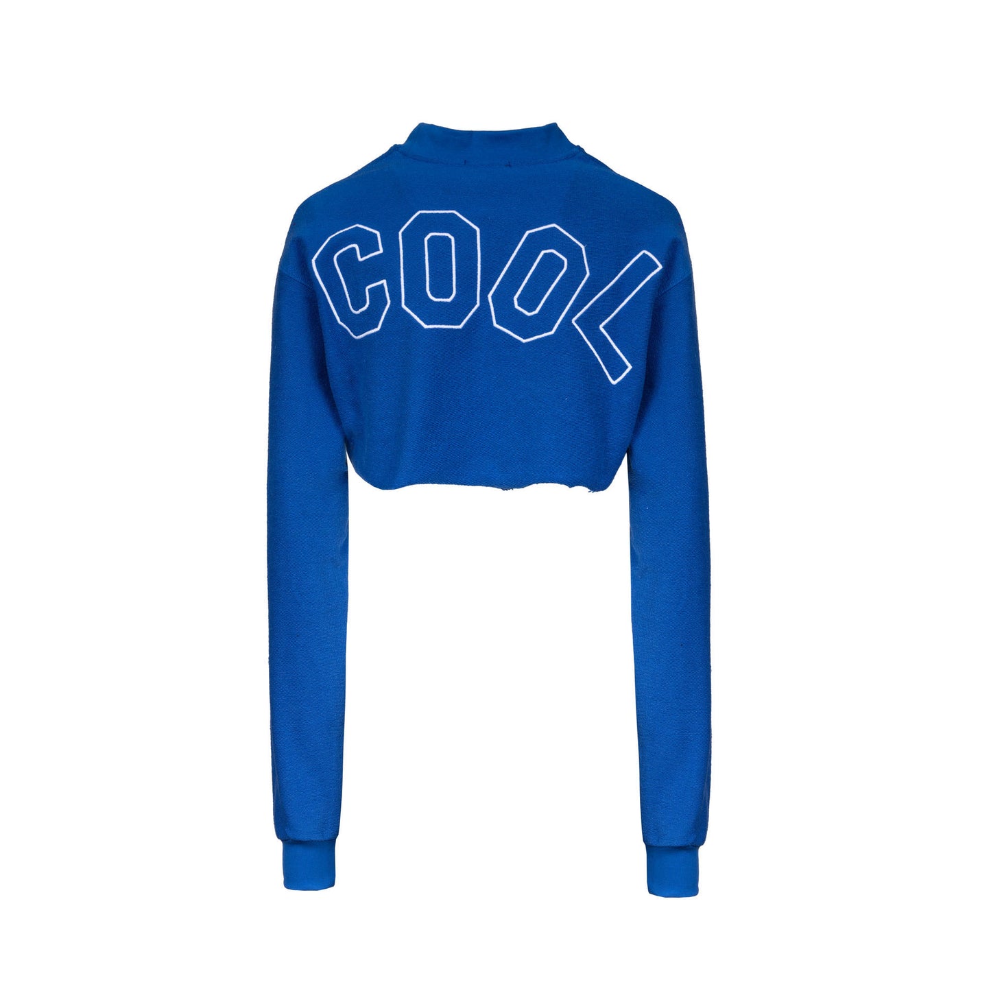 BIG WAVY LOGO CROP SWEATSHIRT BLUE