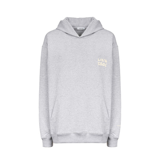 WAVY LOGO HOODIE HEATHER GREY