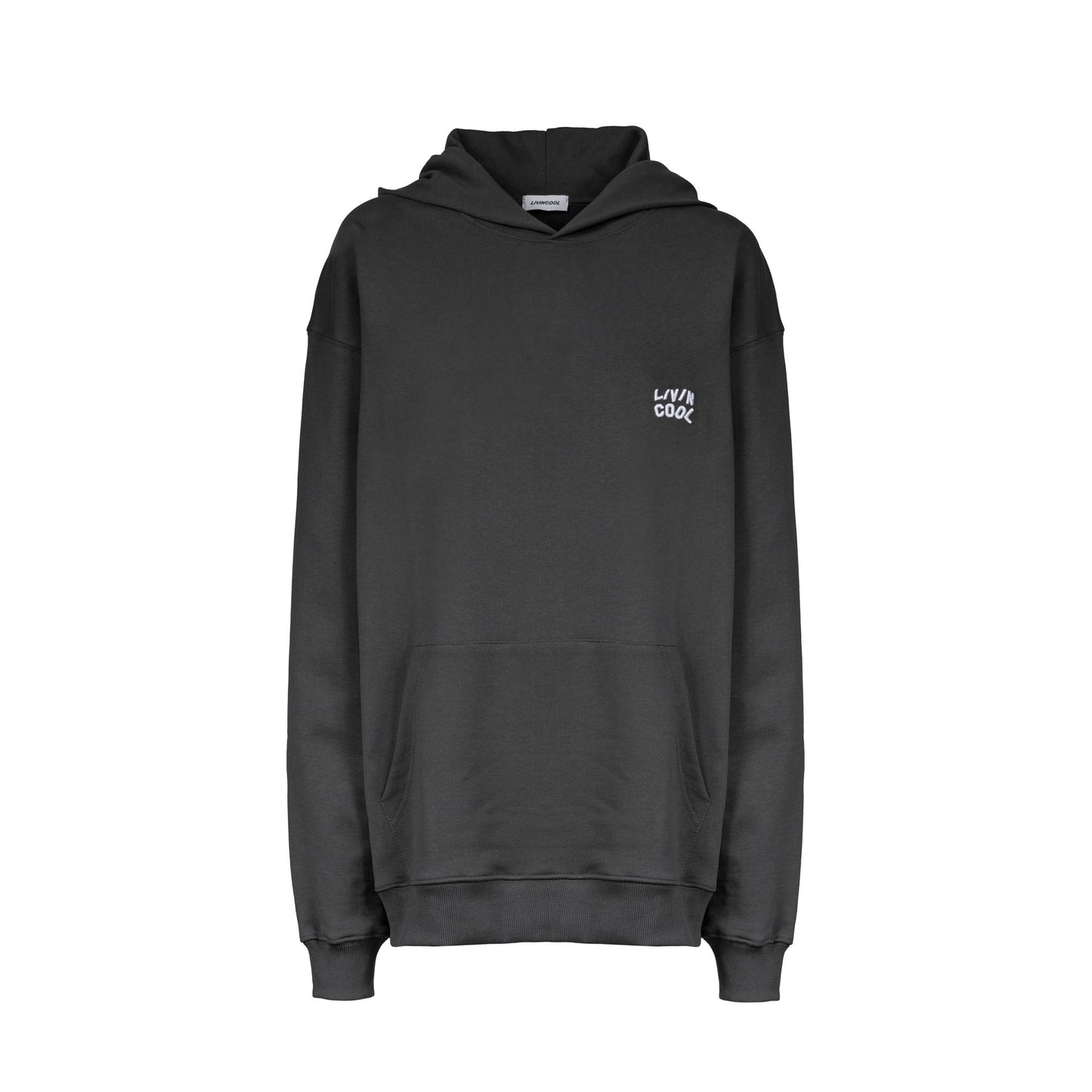 HOODIE WAVY LOGO DARK GREY