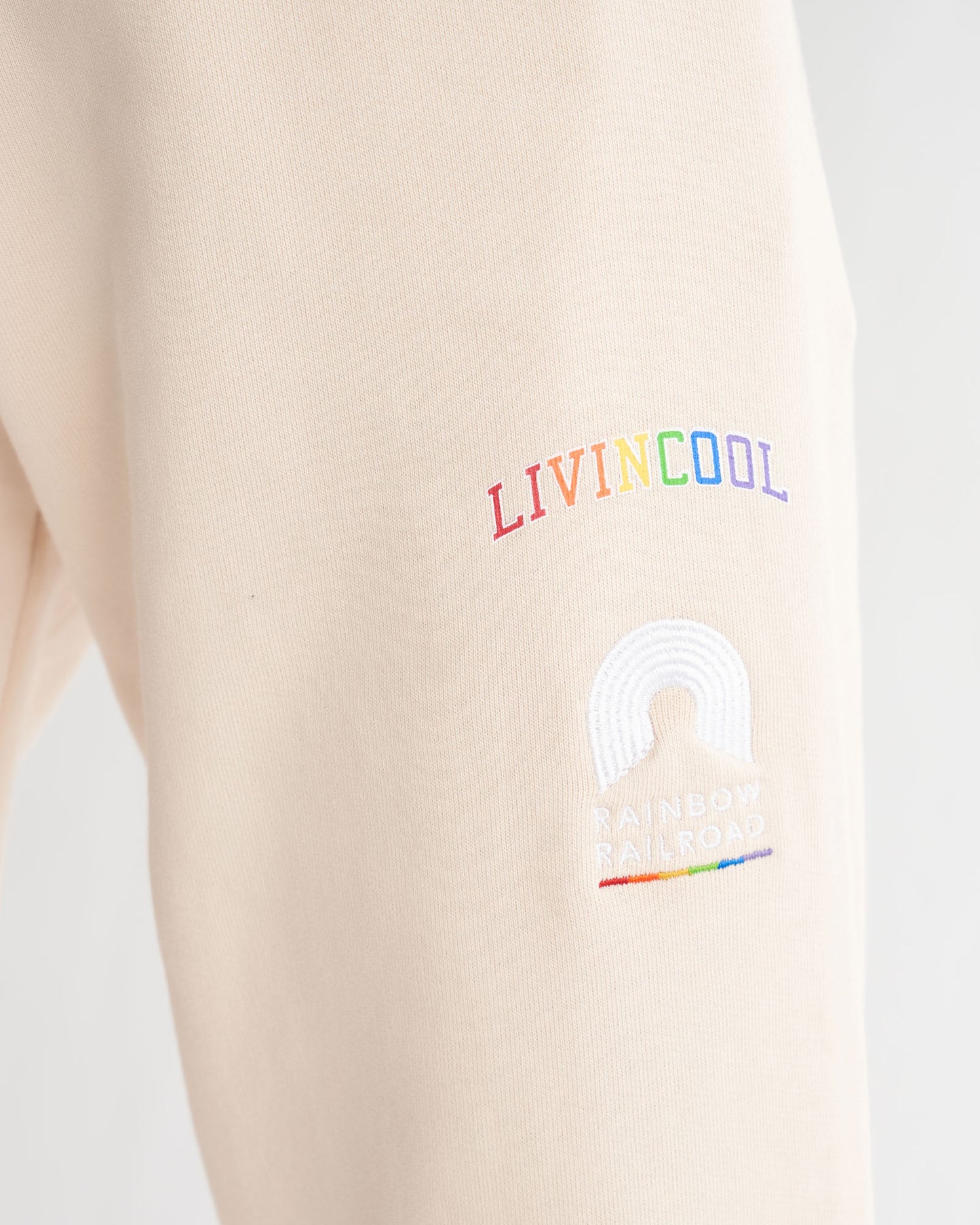 RAINBOW RAILROAD SWEATPANTS EGGNOG