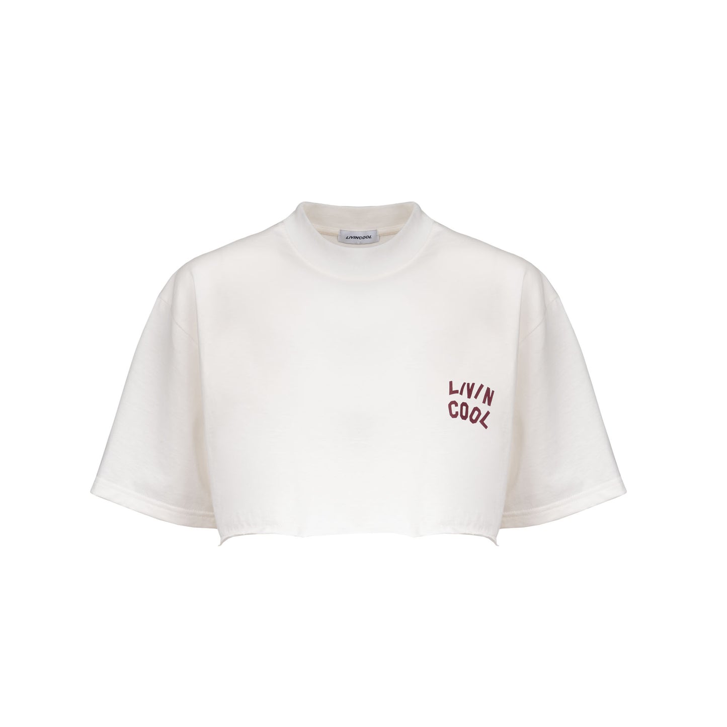 WAVY LOGO CROP TOP WHITE