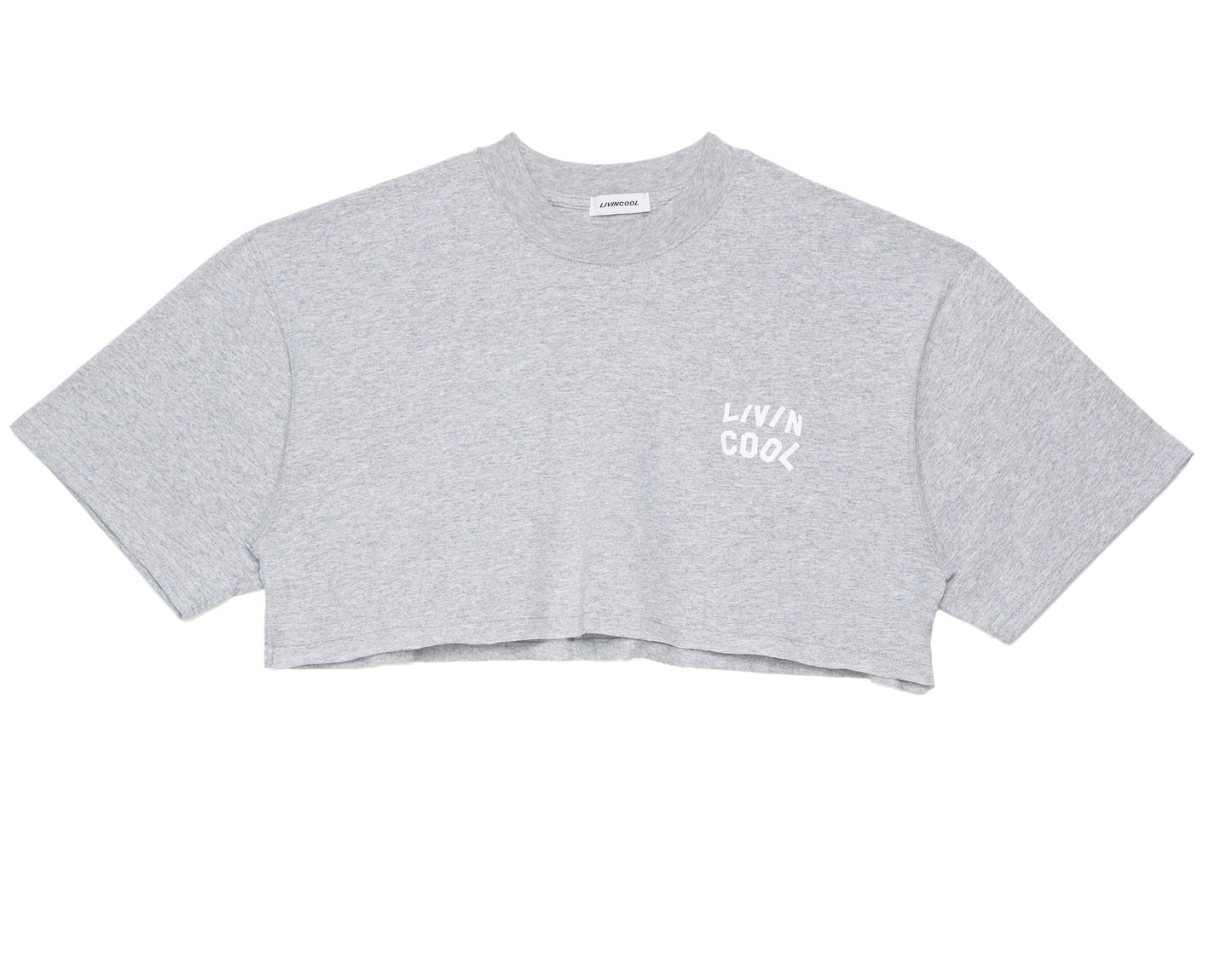 WAVY CROP TEE HEATHER GREY