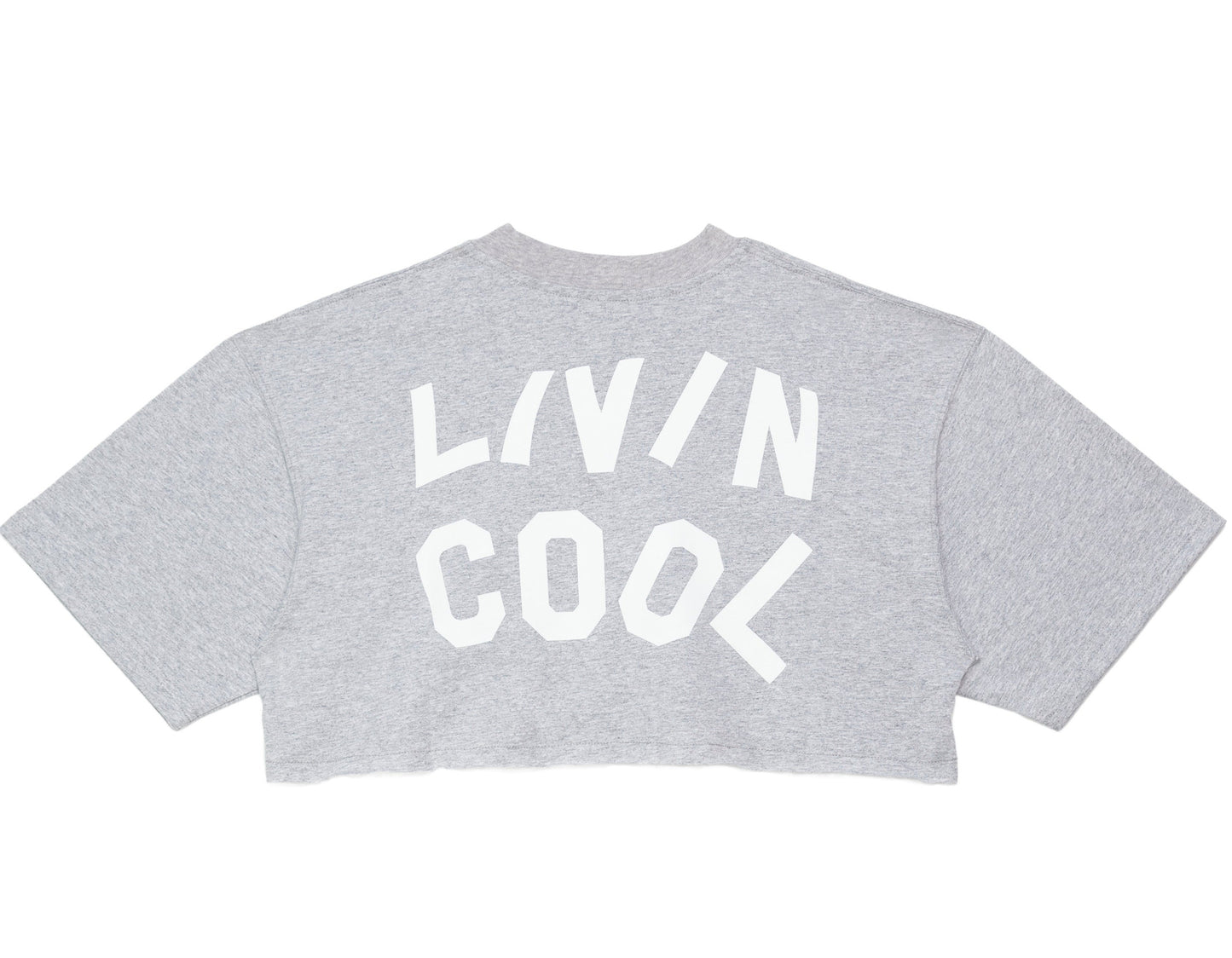 WAVY CROP TEE HEATHER GREY