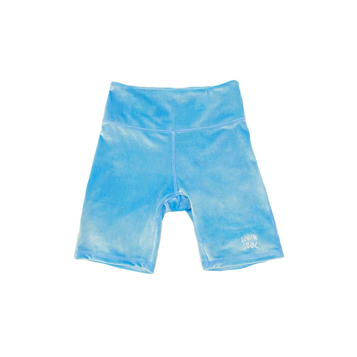 VELVET BIKER SHORTS SKY BLUE