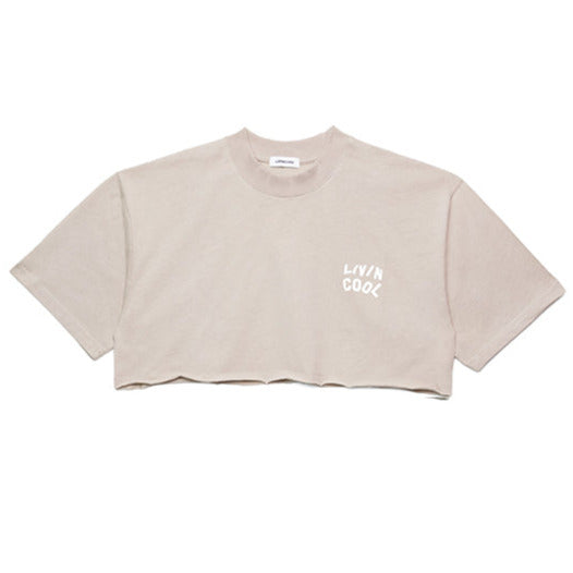 WAVY CROP TEE SAND