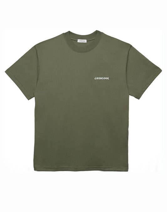 SLICK EMBROIDERED TEE ARMY GREEN