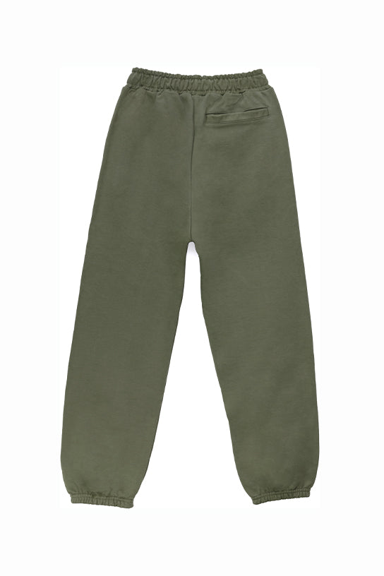 SLICK EMBROIDERED SWEETPANTS ARMY GREEN