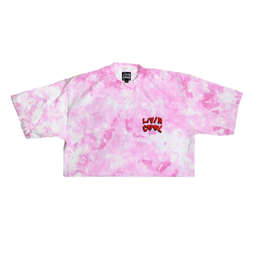 HEARTBREAKER CROP TOP PINK TIE DYE