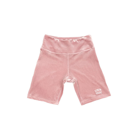 VELVET BIKER SHORTS PINK