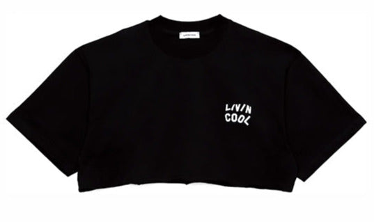 WAVY CROP TEE BLACK